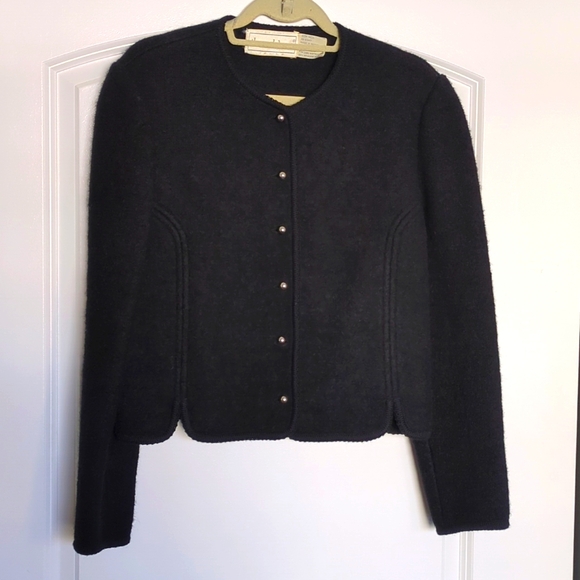 100% Wool Vintage Black Lady Jacket - Picture 1 of 5